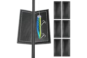 NVAAV Fishing Lure Covers, 6 Pack Fishing Lure Wraps, PVC Leather Fishing Hook Covers Guard Bait Storage Protector Glove to Keep Fishermen Fishing Safe, Black