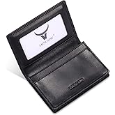 Leather Business Card Case Holder for Men & Women, Italian Calfskin