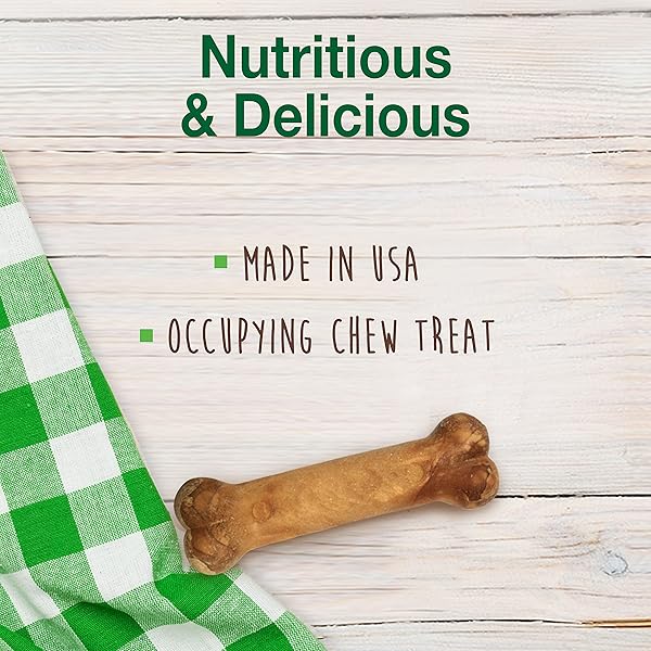 NYLABONE HEALTHY EDIBLES NATURAL PUPPY CHEWS LONG LASTING TREATS FOR PUPPIES, LAMB & APPLE FLAVOR, X-SMALL/PETITE (4 COUNT)