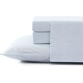 Tommy Bahama - Queen Sheets, Cotton Percale Bedding Set, Crisp & Cool, Stylish Bedding Set (Ala Moana Stripe Blue, Queen)
