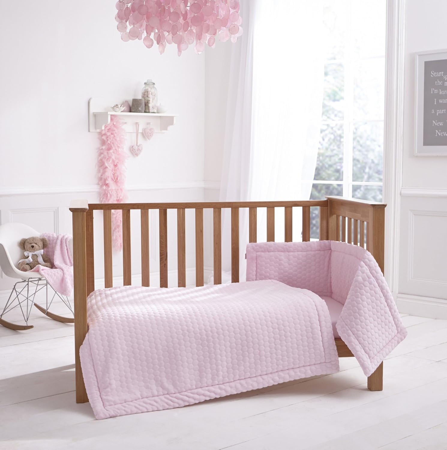 clair de lune pink cot bedding