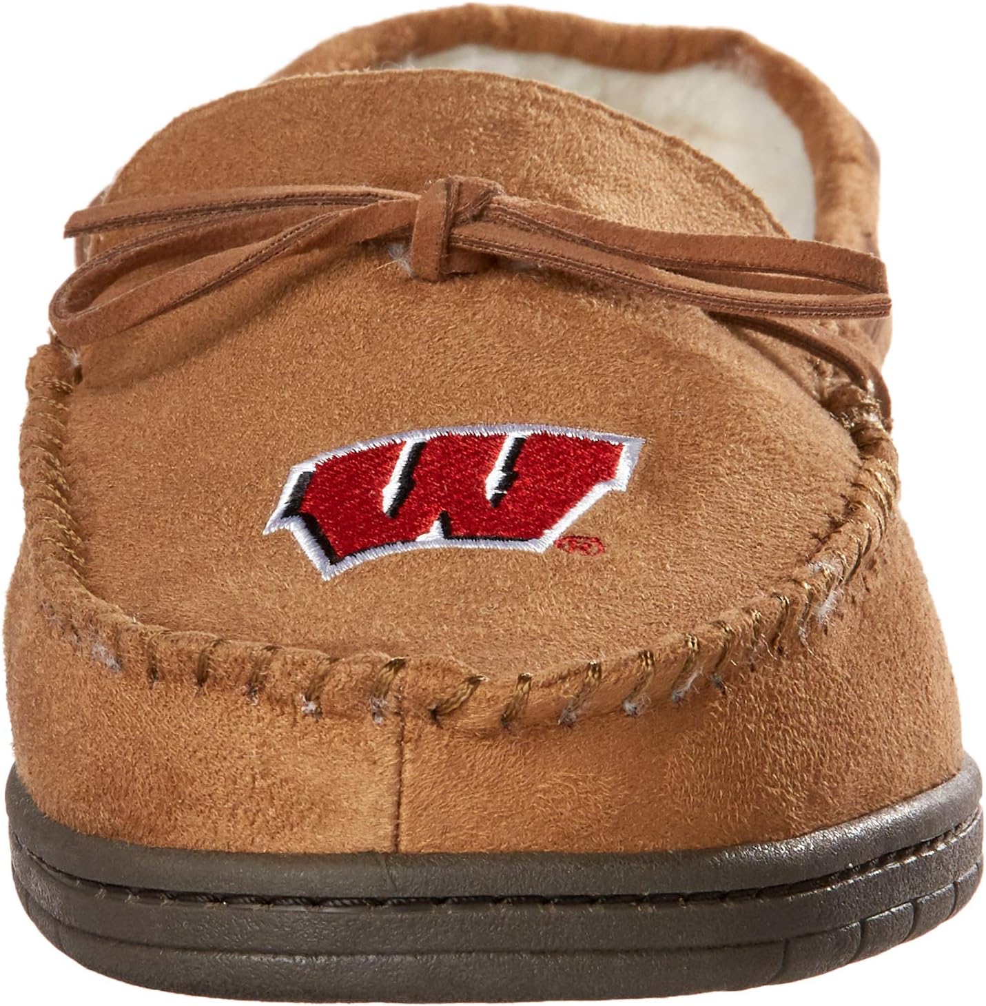 FOCO Mens NCAA College Team Logo Moccasin Slippers : Clothing