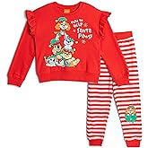 Paw Patrol Christmas Girls Fleece Pullover Sweatshirt and Jogger Pants Outfit Set Toddler to Big Kid Sizes (2T - 10-12)