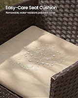 SONGMICS Garden Furniture Set Polyrattan Outdoor Patio Brown Taupe GGF031K01 view 6