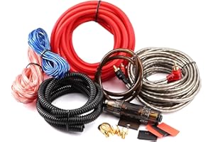 JEEMITERY 8 Gauge Amp Installation Wiring Kit - 1500W Car Amplifier Wiring Kit Helps You Make Connections and Brings Power to Your Radio, Subwoofers Speakers