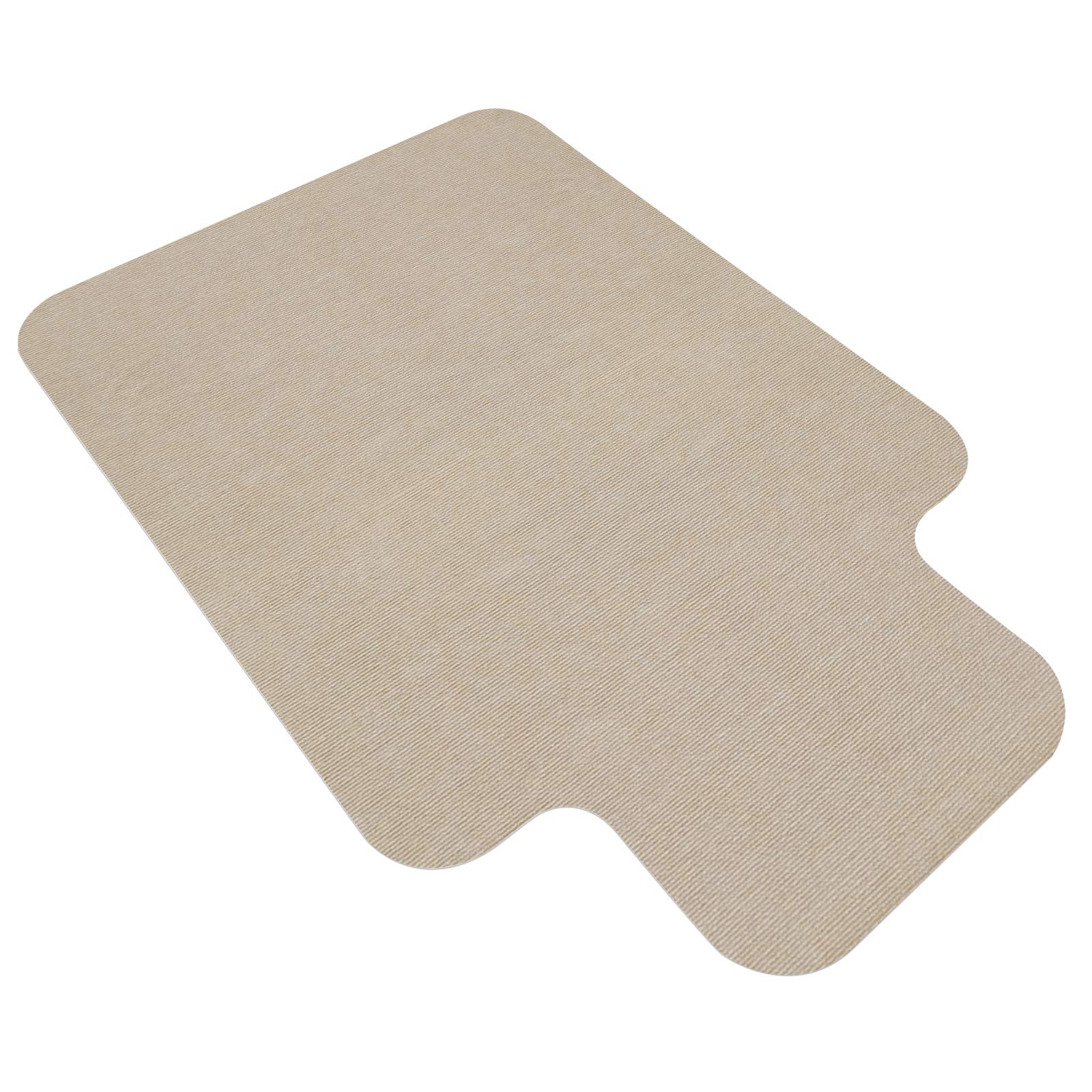 SALLOUS Chair Mat for Hard Floors, Office Chair Mat with Lip for Hardwood Floor Protector, 0.16" Thick Low-Piel Desk Chairs Rug for Office and Home (Beige, T-Shape)