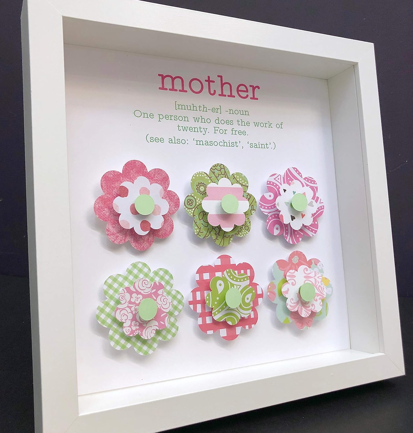 Mother's Day Gift, Mother's Day Frame, Gift for Mom, Paper Flowers