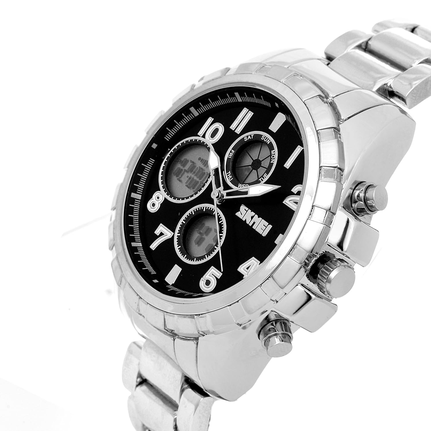 skmei analogue-digital black dial men's watch(sk-06)