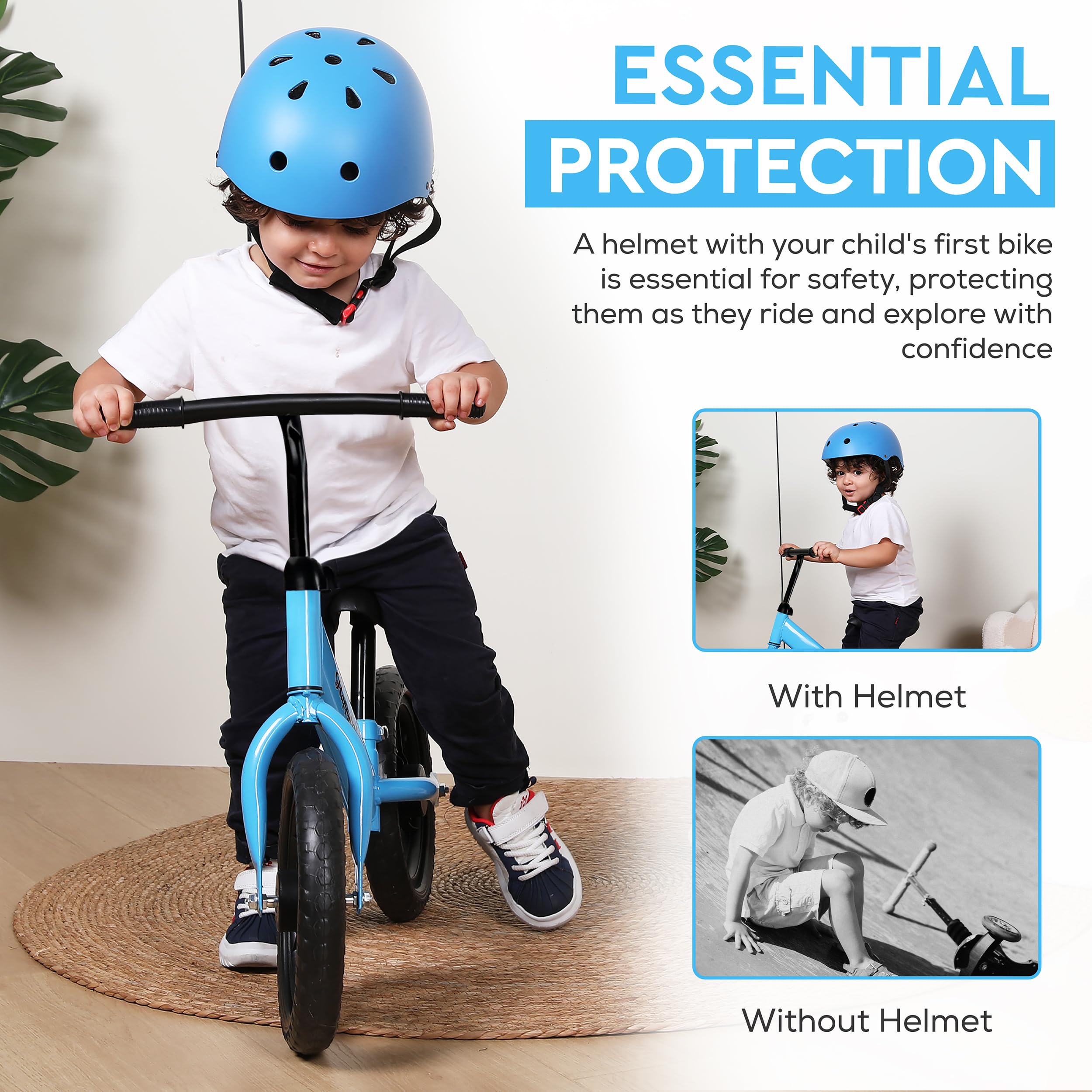 Toddler Balance Bike 2 Year Old Boy | Age 2-6 Years Old | 12 Inch No Pedal Bike | Helmet Included (Adjustable to Fit Most) | Gift Bike for Kids 3-5 Years Old