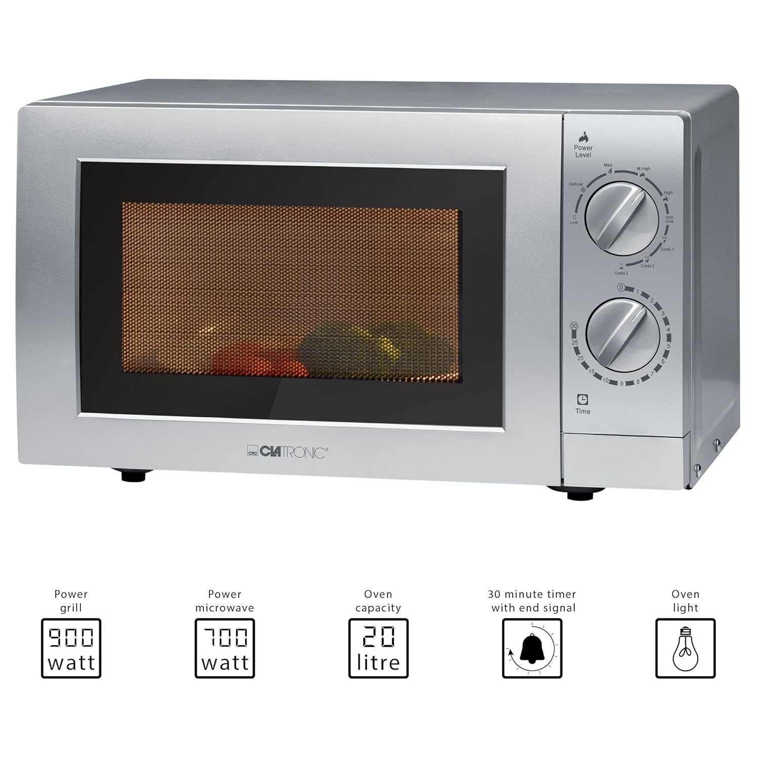 Clatronic MWG 786 Microondas con Grill, Capacidad 20 L, 5 ...