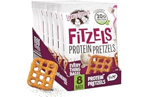 Lenny & Larry's Everything Bagel FITZELS- Savory Pretzel Snacks Incredibly Tasty, High Protein Salty, Vegan, 20g of Plant Bas