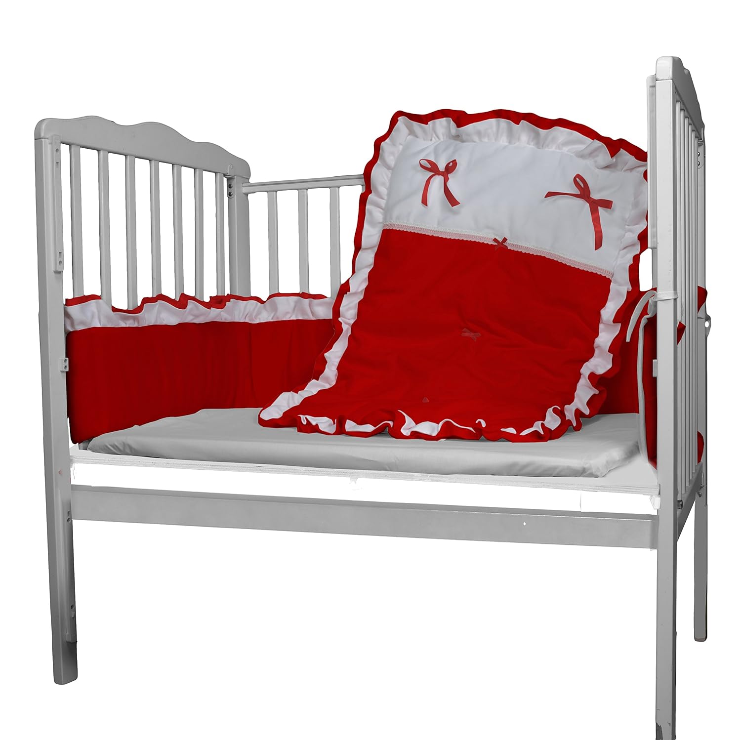 Ecru/White Babyoll Bedding Regal Neutral Mini Crib/Portable/PortaCrib