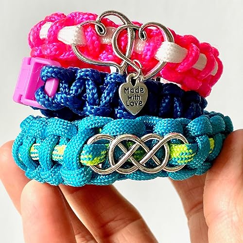 JOiFULi Make Your Own Friendship Paracord Bracelets Kit w/Charms
