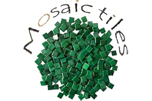 SMEIINIK 1.1lb/500g Square Mosaic Tiles Bulk,Glass Tiles for Art Mosaic Projects, Iridescent Stained Glass Pieces for Mosaic Works (AJ28-35)