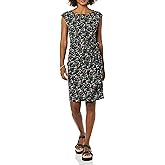 Amazon Essentials Women's Cap Sleeve Boat-Neck Faux Wrap Dress