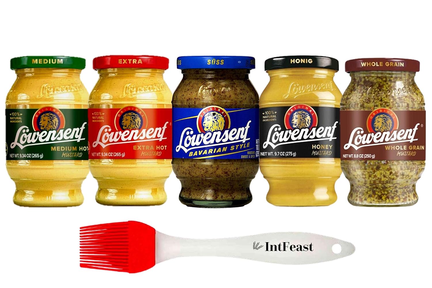 Löwensenf Mustard Lovers Variety Pack (5 Pack) Extra Hot