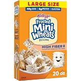 Kellogg&rsquo;s Frosted Mini-Wheats Breakfast Cereal, High Fiber, 48g Whole Grain, Large Size, 20 oz