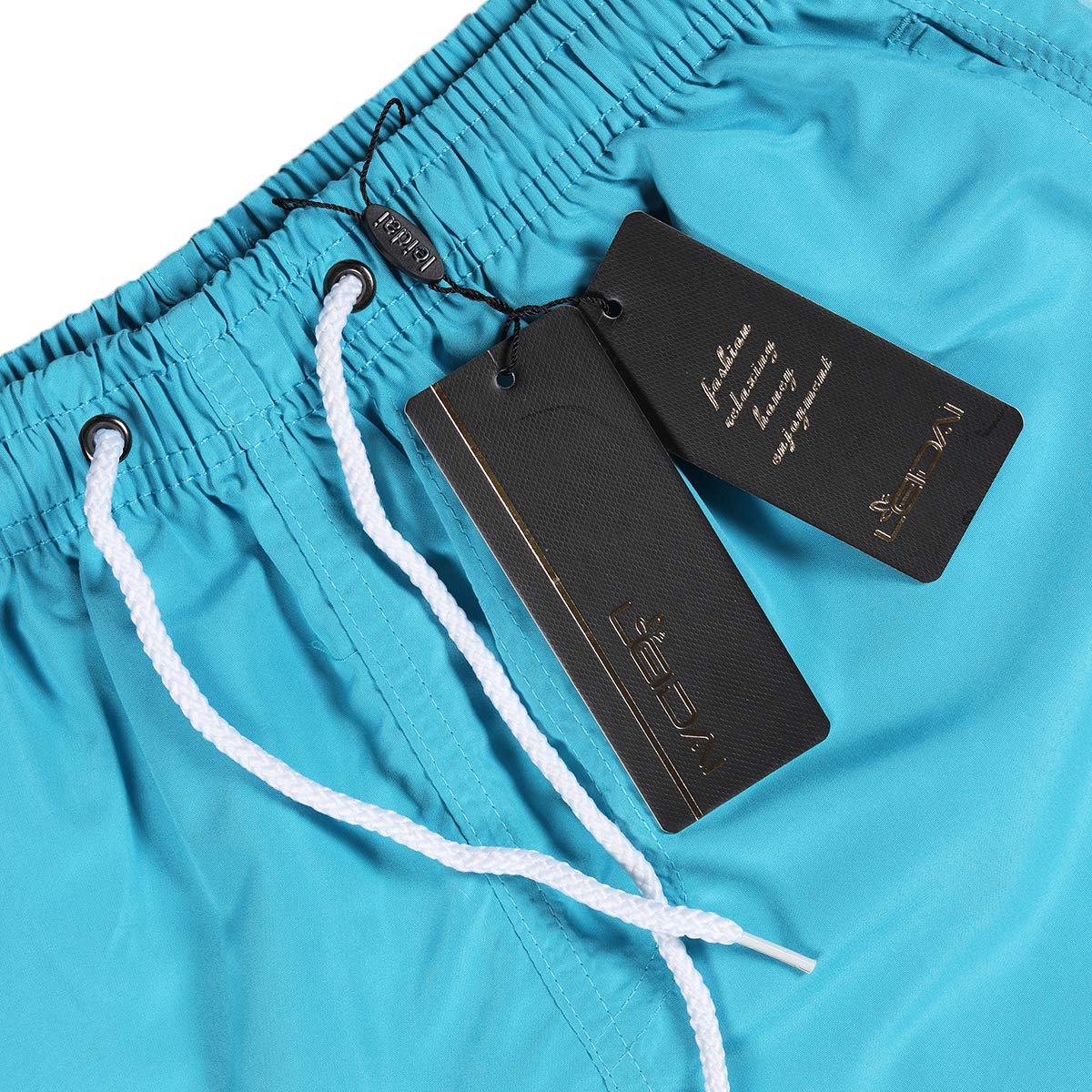 LEIDAI Kurze Hose aus Mikrofaser für Herren mit Netzfutter, Lässige, Klassisch Geschnittene, Kurze Hose mit Kordelzug am Strand …