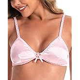 Satini Wire‑Free Silky Satin Bralette - Adjustable Straps, Elegant Lingerie, Sissy Bra