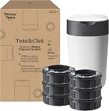 Tommee Tippee Twist and Click Nappy Bin Starter Set 6x Refills Multilayer