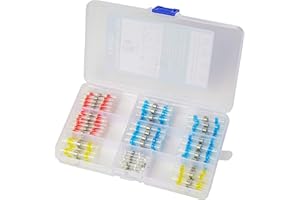 Amlits 120 PCS Solder Seal Wire Connectors, Heat Shrink Butt Connectors, Waterproof and Insulated Electrical Wire Terminals, Butt Splice