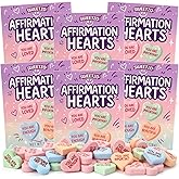Valentine’s Day Affirmation Conversation Hearts Gift Boxes, Positive Message Candy for Classrooms, Parties & Exchanges, Inspirational Treats, Pack of 6