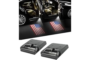 bylikeho 2Pcs Car Door Lights,Door Lights Logo Projector,Car Accessories HD Car Welcome Light,Door Sill Lights Wireless LED Door Paste Courtesy Light,Car Door Lights Logo (Red American Flag)