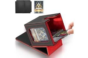 Jaffzora Card Deck Box for MTG Commander, Magnetic Card Display Case, TCG Card Storage Box, Holds 100 Double-Sleeved Cards, B
