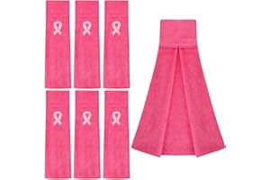 Tranqun Pink Ribbon Football Towels 17.3 x 4.5 Inches Sports Towel Breast Cancer Awareness Football Accessories Cotton for Sports Teams Yoga Gym Golf Softball