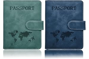 SOVIROSE Passport Holder for Travel Essentials, 2 Pack Rfid Passport Cover for Women Men