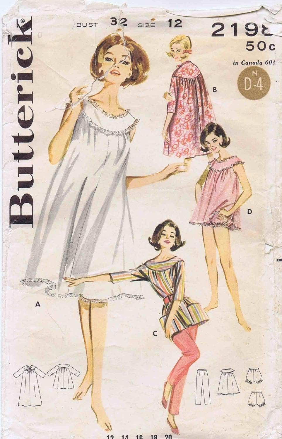 60s style nightgowns