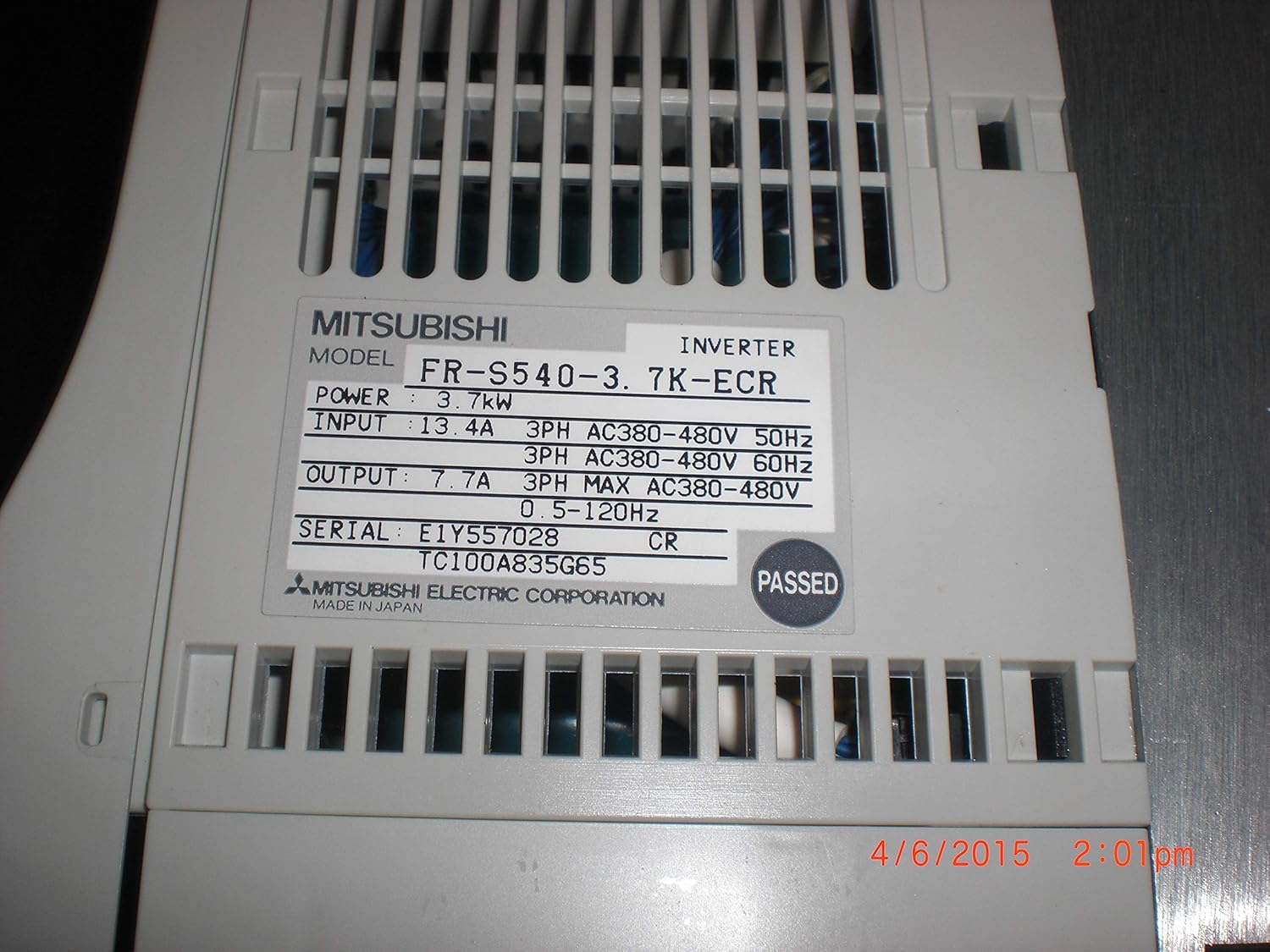 MITSUBISHI FR-S540E-3.7K-EC S500 400V ClassTransistorized Inverter (VFD):  Amazon.com: Industrial & Scientific