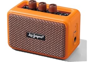 Leo Jaymz Mini Guitar Amplifier - 5W Dual Speaker BT Wireless Guitar Amp， Rechargeable Battery, Clean/Overdrive Modes, Headph