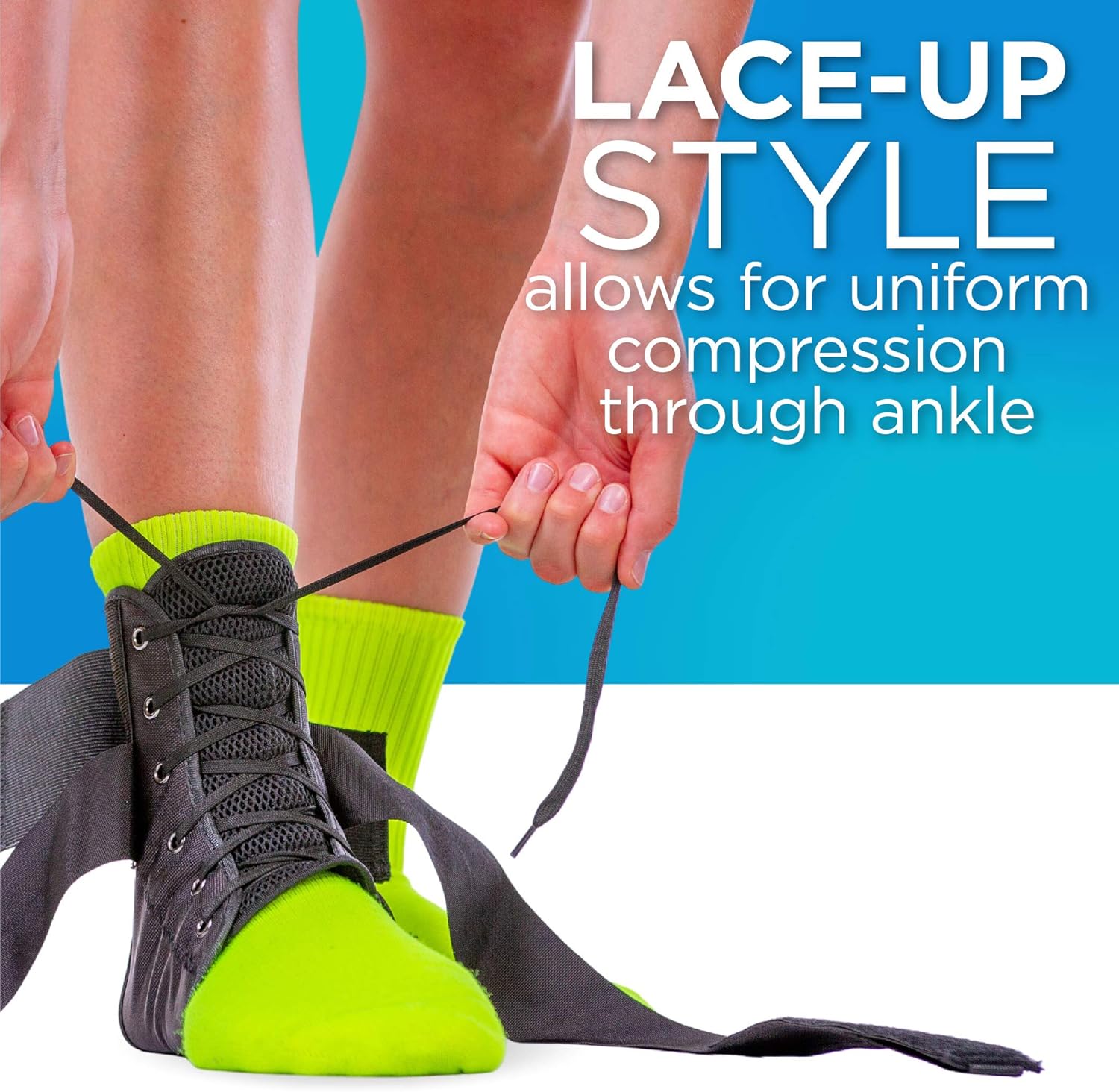 BraceAbility Volleyball Ankle Brace - Best Figure 8 Sprained, Rolled or Twisted Active Support Guard Stabilizer with Lace Up Ties for Women’s and Men’s Sport Player Injuries (Large): Health & Personal Care