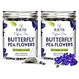 BLUE TEA - Butterfly Pea Flower Tea - 60 Count - Pyramid Plant Based Tea Bags | ANTIOXIDANT RICH | Caffeine Free - Flower Based - Herbal Tea - Gluten Free - Non-GMO | Pet Jar Pack