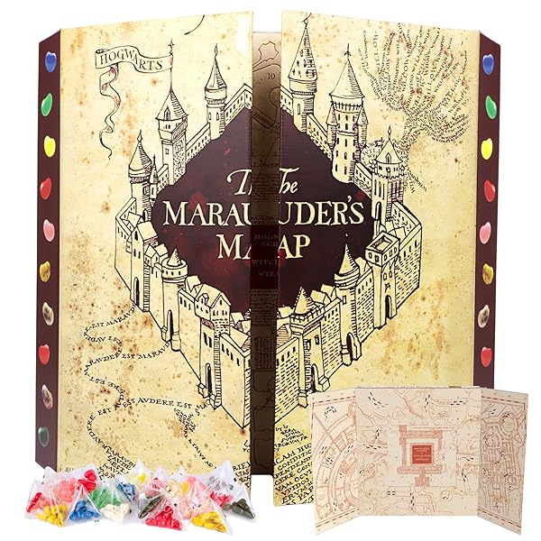 JELLY BELLY HARRY POTTER MARAUDER’S MAP TRIVIA ADVENT CALENDAR, COUNTDOWN TO CHRISTMAS 2024, 24 INDIVIDUAL BAGS OF BERTIE BOTT’S JELLY BEANS
