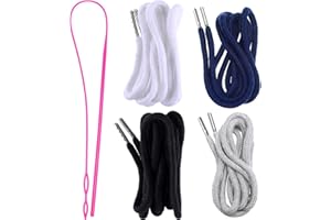 JETEC Drawstring Cords Replacement Drawstrings with Easy Threader for Sweatpants Shorts Pants Jackets Coats (Black, White, Grey, Navy Blue)