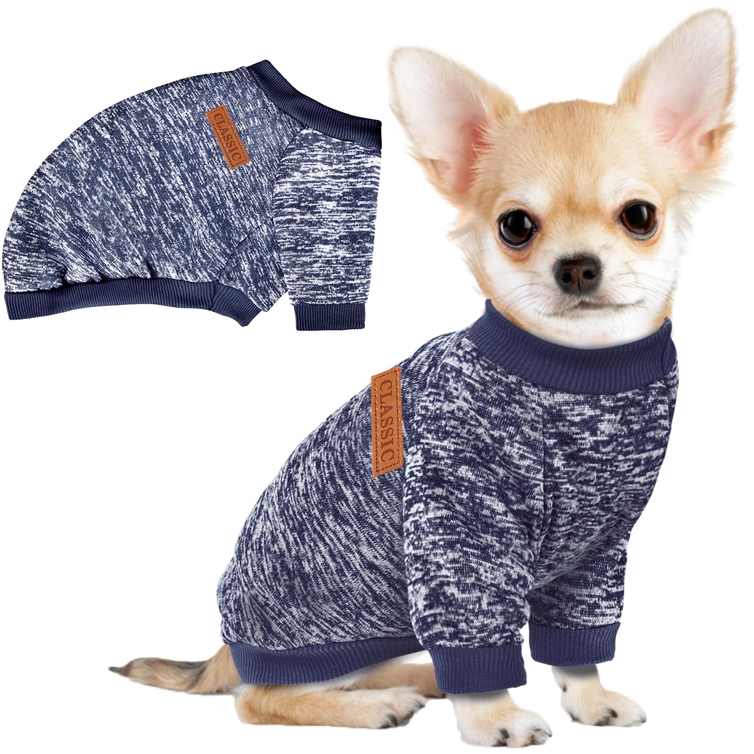 Photo 1 of 1 Pc Dog Sweaters for Small Dogs Girl Boy Winter Fleece Clothes Warm Soft Dog Sweatshirt Outfit for Dogs Cats Pet Apparel