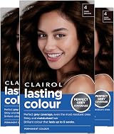 Clairol Lasting Colour Permanent Hair Dye 4 Dark Brown Grey Coverage view 2