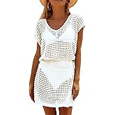 Jeasona Beach Coverups for Women Bathing Suit Swimsuit Swim Cover Up Crochet Dress