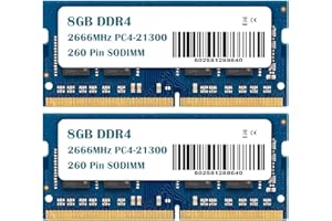 16GB (2x8GB) DDR4 2666MHz PC4-21300 - Non-ECC Unbuffered 1.2V CL19 2Rx8 Dual Rank 260 Pin SODIMM Laptop Notebook PC Computer 
