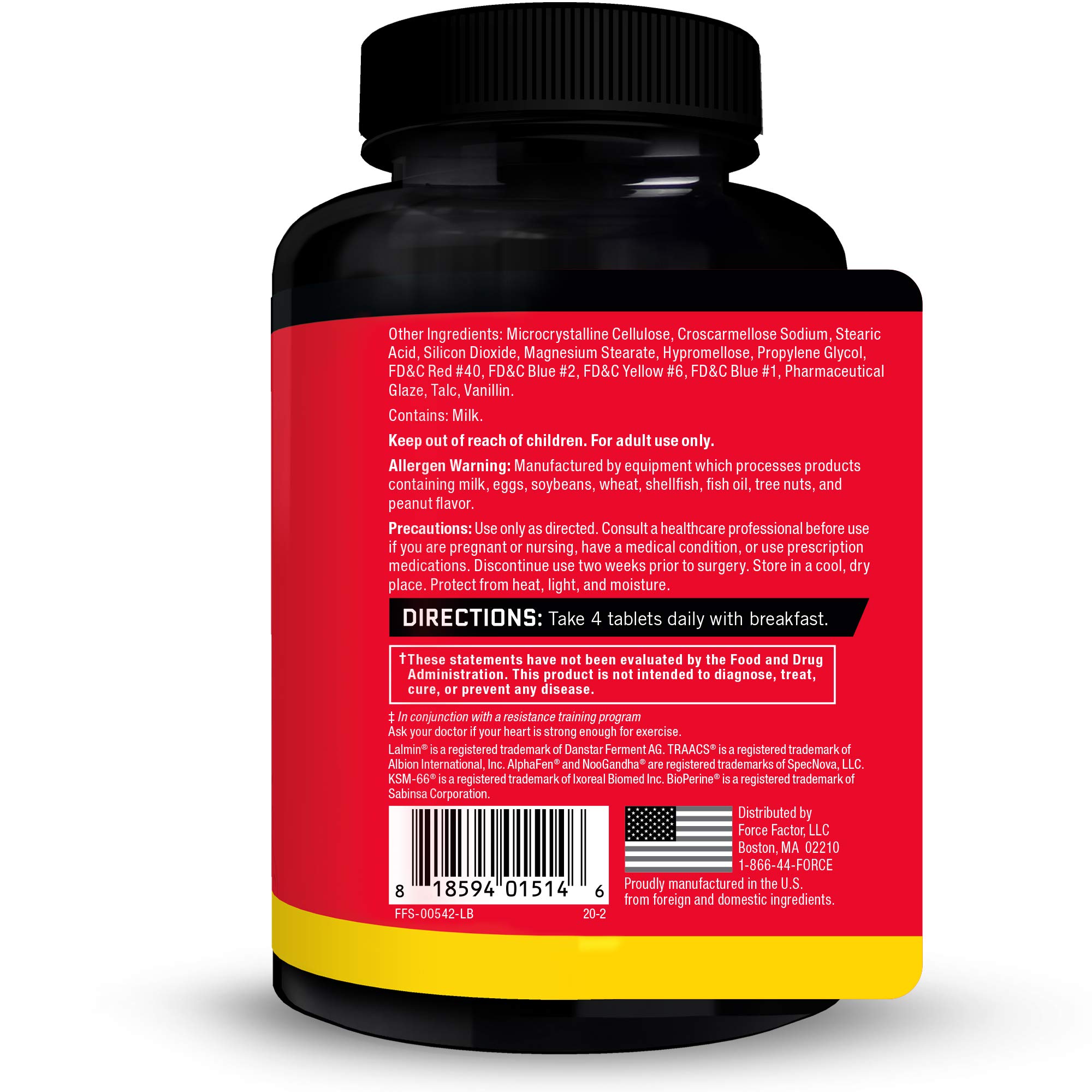 FORCE FACTOR Alpha King Supreme, 2-Pack, Testosterone Booster for Men with Fenugreek Seed & Ashwagandha to Increase Drive & Vitality, Boost Performance, Build Muscle & Strength, 120 Tablets