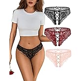Avidlove Panties for Women Sexy Cheeky Underwear Criss Cross Lace Hipster Panty