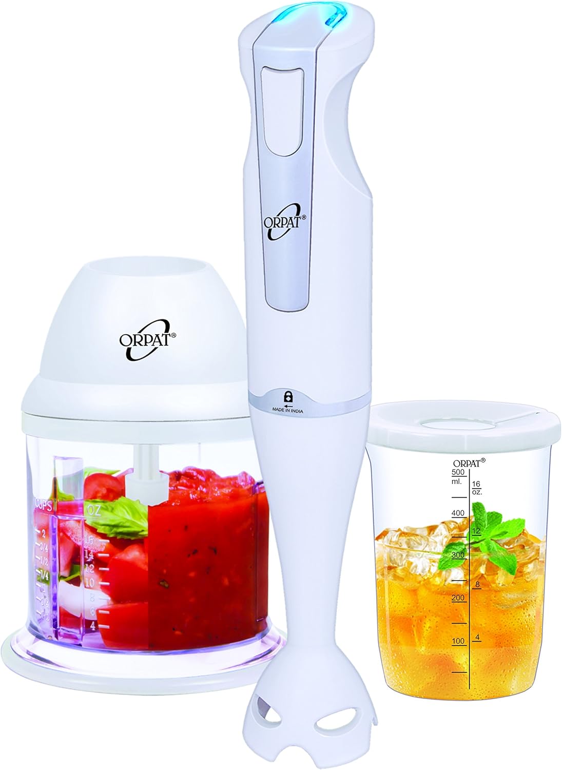 Buy Orpat HHB157EEC 250Watt Hand Blender with Chopper (White) Online