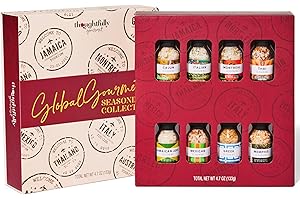 Thoughtfully Gourmet, Global Spice Collection Gift Set, International Seasonings Set, Flavors Include Greek, Italian, Mexican, Cajun Seasoning & More, Spice Set of 8