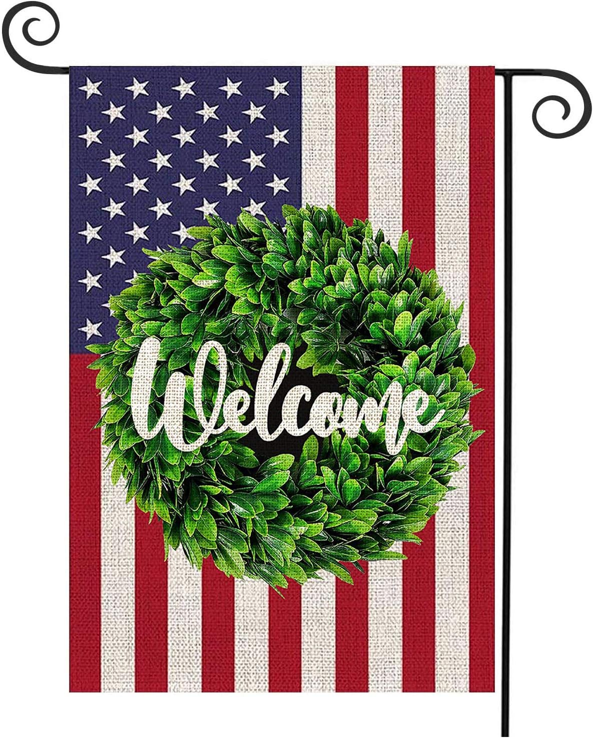 domi patio furniture on Patio Lawn Garden Yazen Welcome Garden Flag Leaves Wreath Small Garden American Flag Vertical Double Sided 12 5 X 18 Inch Farmhouse Fall Burlap Yard Outdoor Decor Outdoor Decor