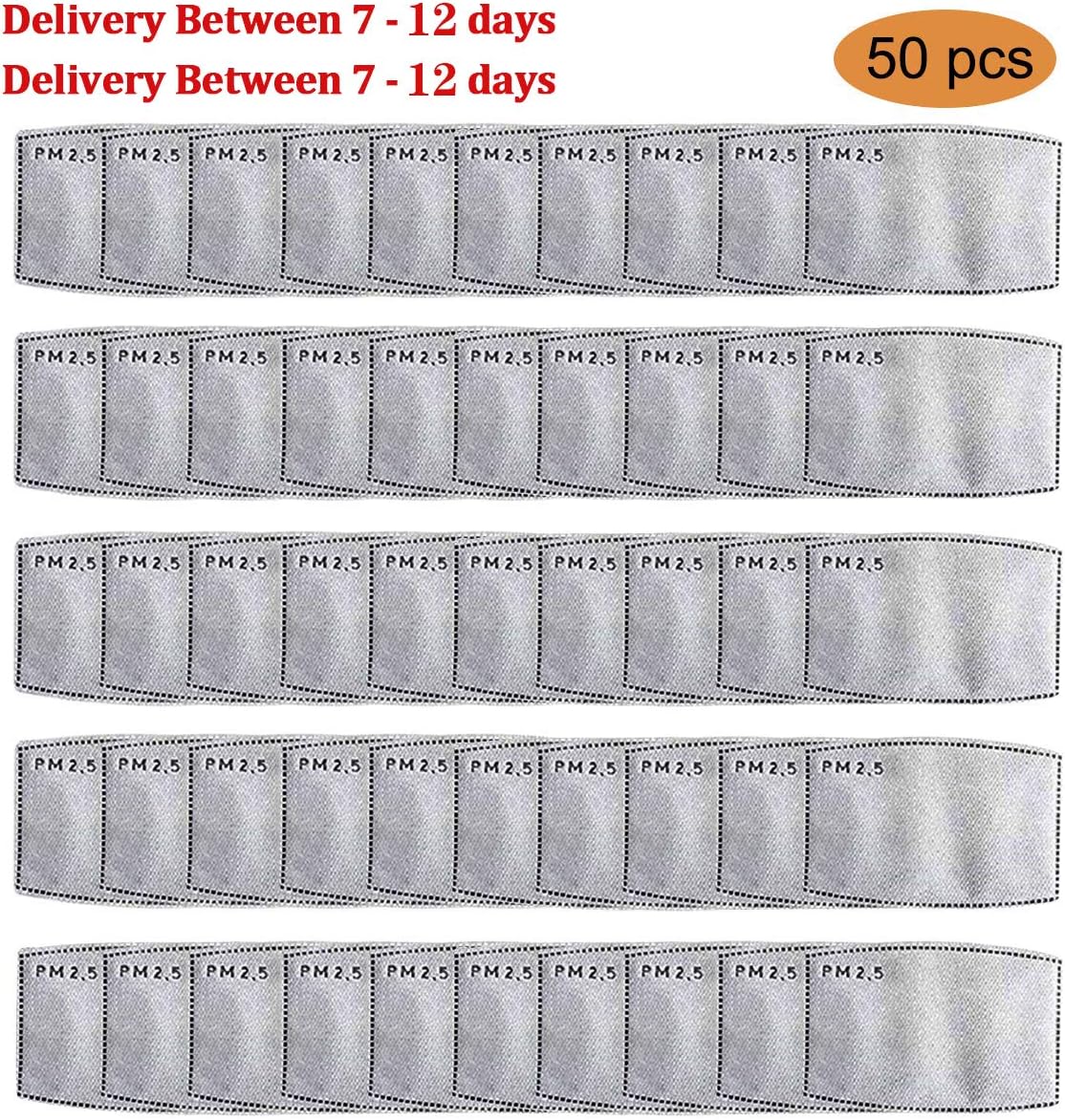 wuzj 10Pcs/20Pcs PM2.5 Activated Carbon Filters Breathing for Face Mask Mouth Mask PM2.5 Dusk Mask, Replaceable Protective (03-WZJ-50FILTER)