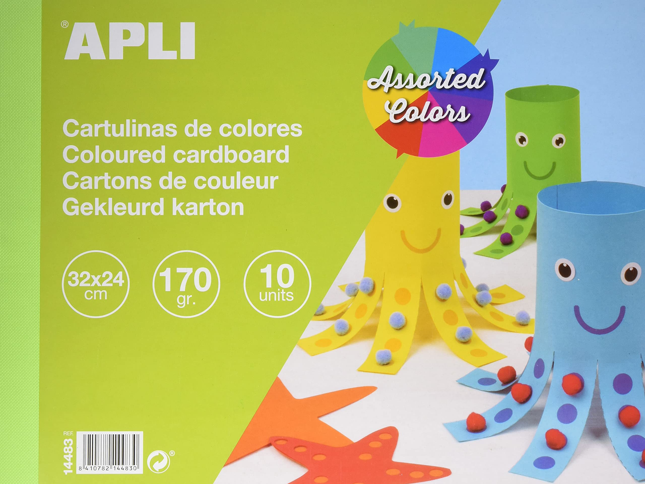 APLI 14483 - Assorted Card Pad 32 x 24 cm 10 Sheets