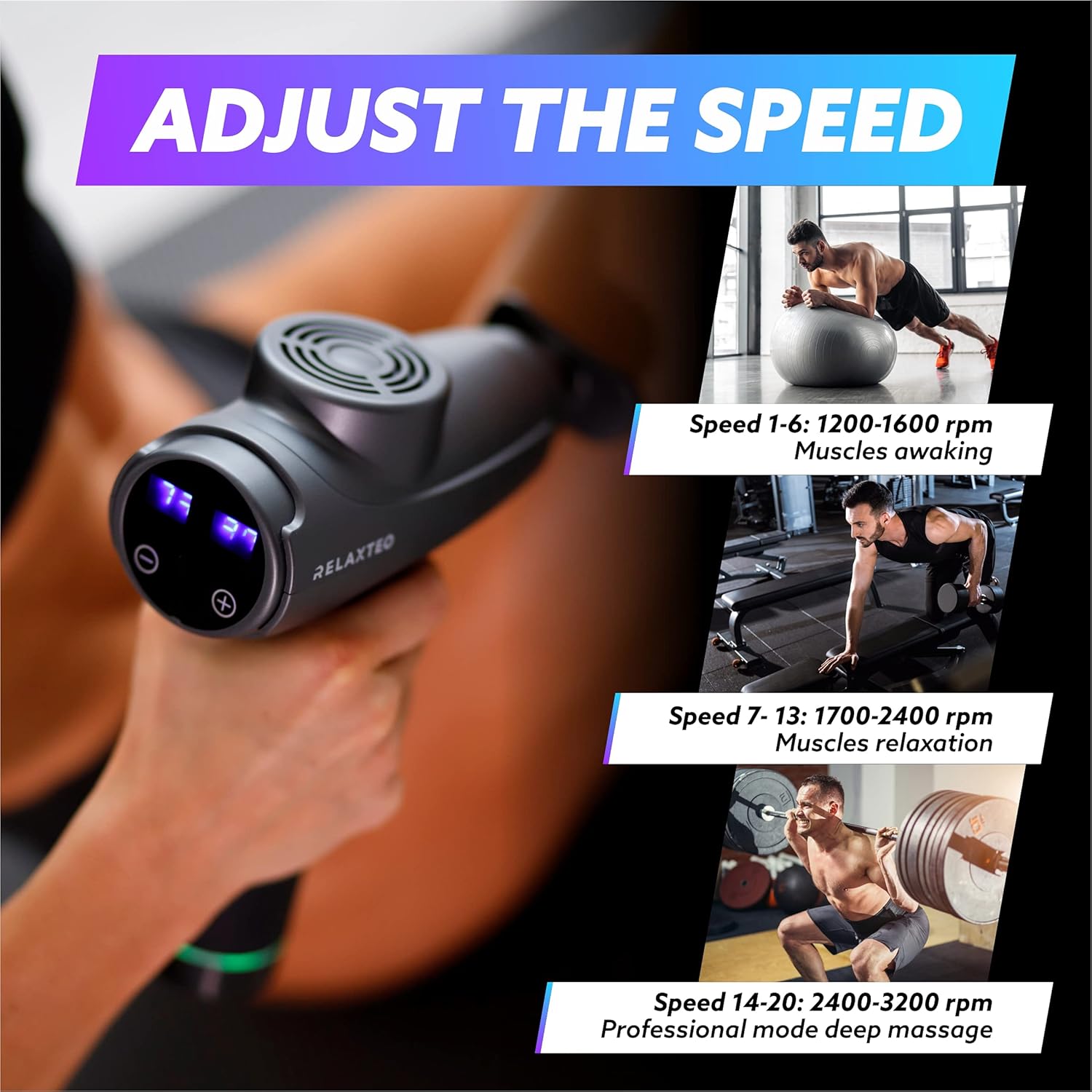 {New 2021} Percussion Muscle Massage Gun 100 W 2500 mAh Handheld Massage Gun Deep Tissue Power Massager for Athletes Training and Muscle Recovery Percussive Impact Massager Gun for Body Neck Back: Health & Personal Care