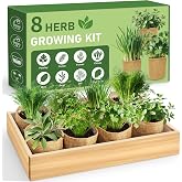 LUOJIBIE Indoor Herb Garden Kit, Complete Herb Starter Growing Kit with Seeds &amp; Tools, Christmas Birthday Gifts for Women Men Mom Dad, House Warming New Home Kitchen Gifts for Girls Boys Plant Lovers
